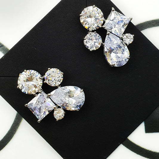 Geometric Zircon Earrings