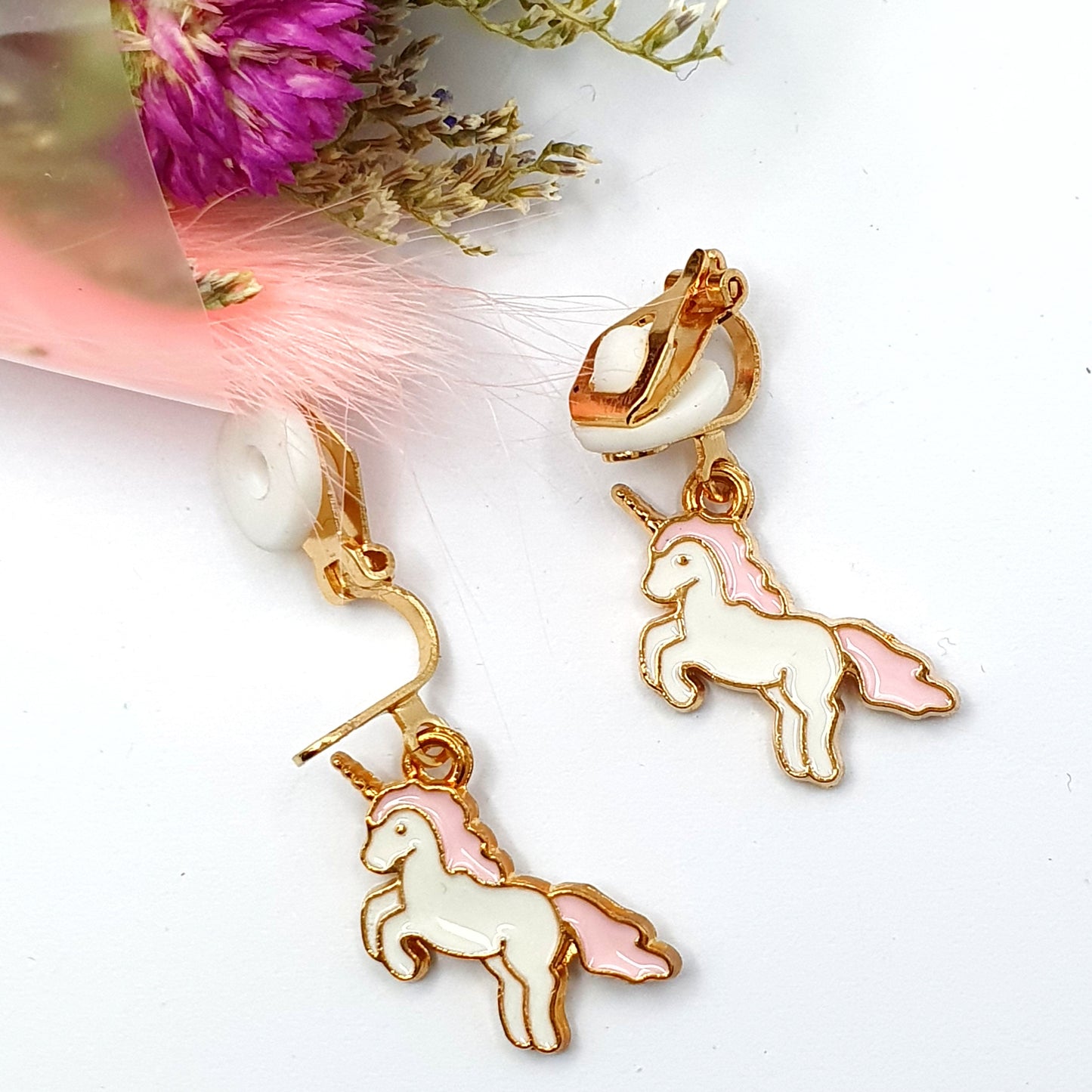 Unicorn Clip Earrings (no ear piercing)