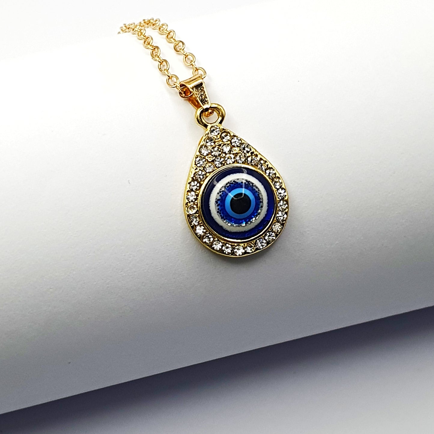 Crystal Drop Eye Necklace