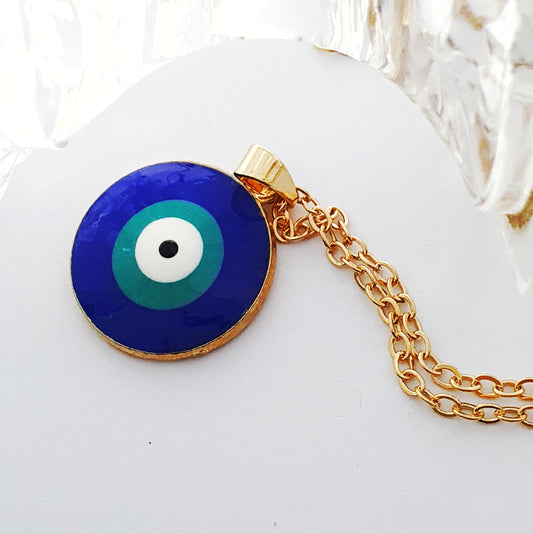 Turkish Eye Enamel Necklace