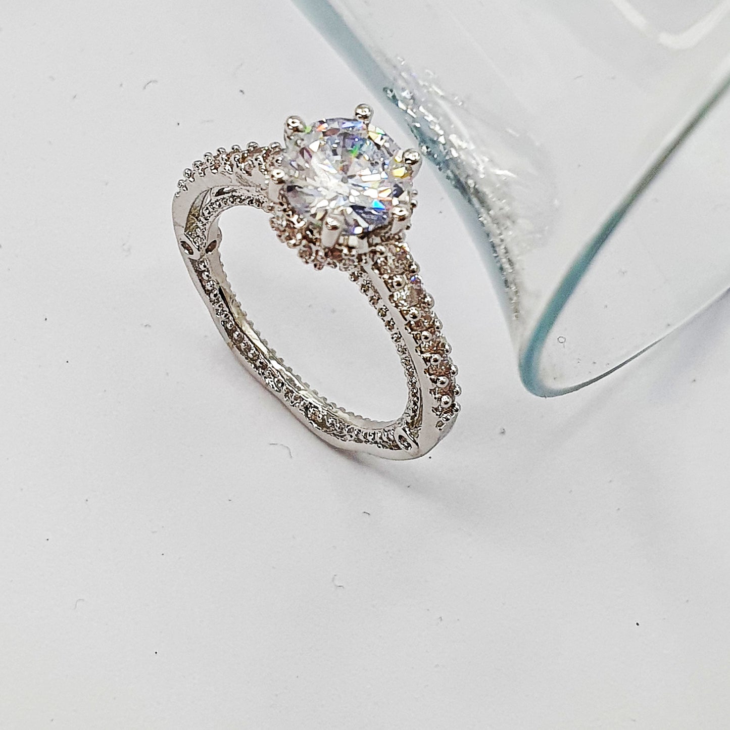 Double finish Zircon Ring