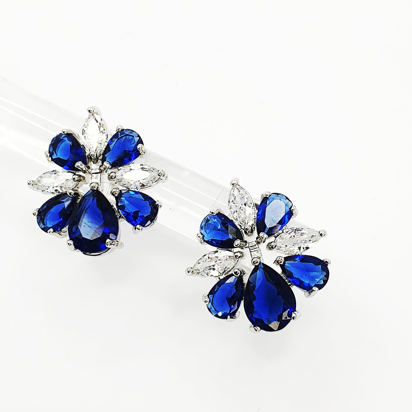 Floral Zirconia Stud Earrings