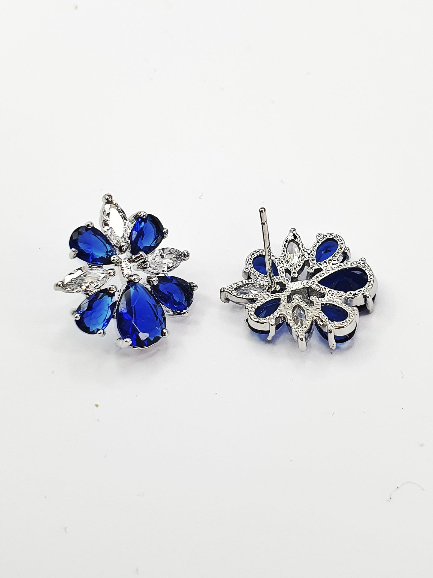 Floral Zirconia Stud Earrings