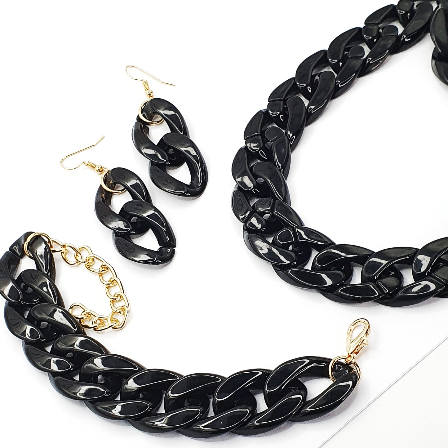 Black Chunky Chain Set