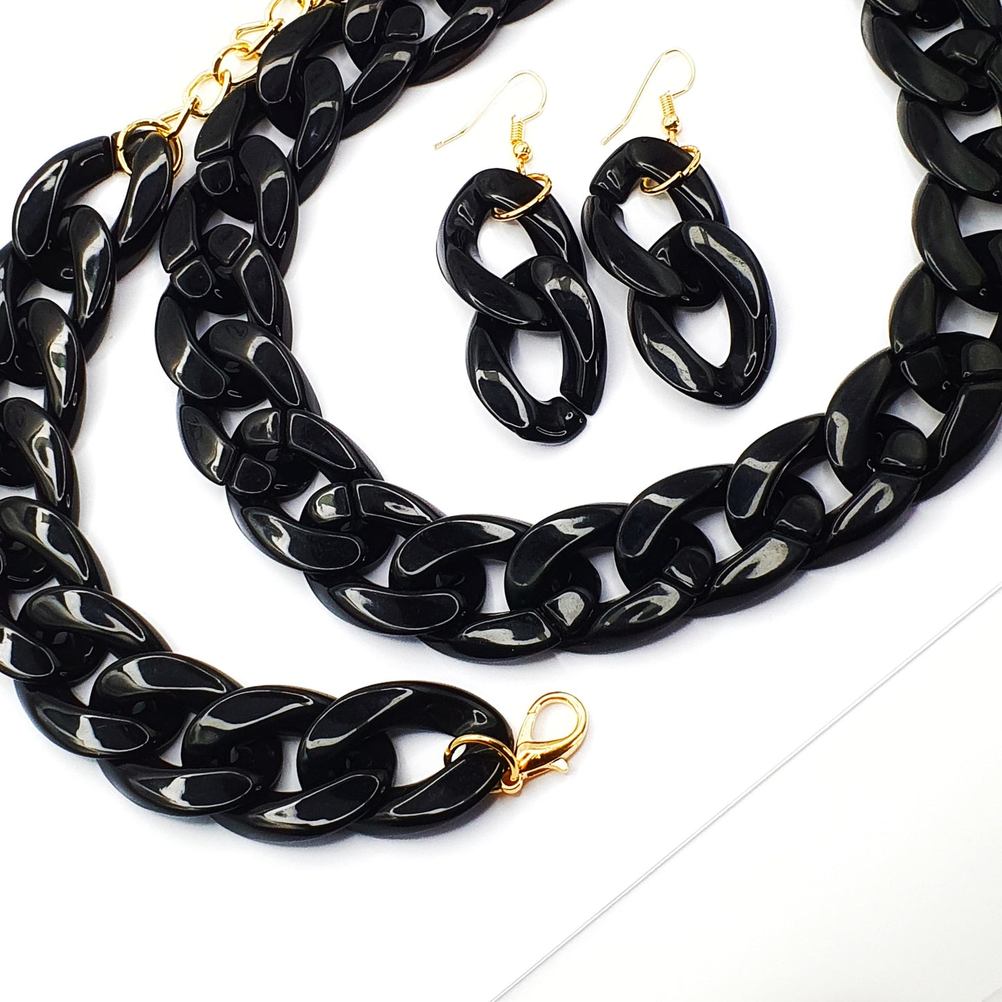 Black Chunky Chain Set