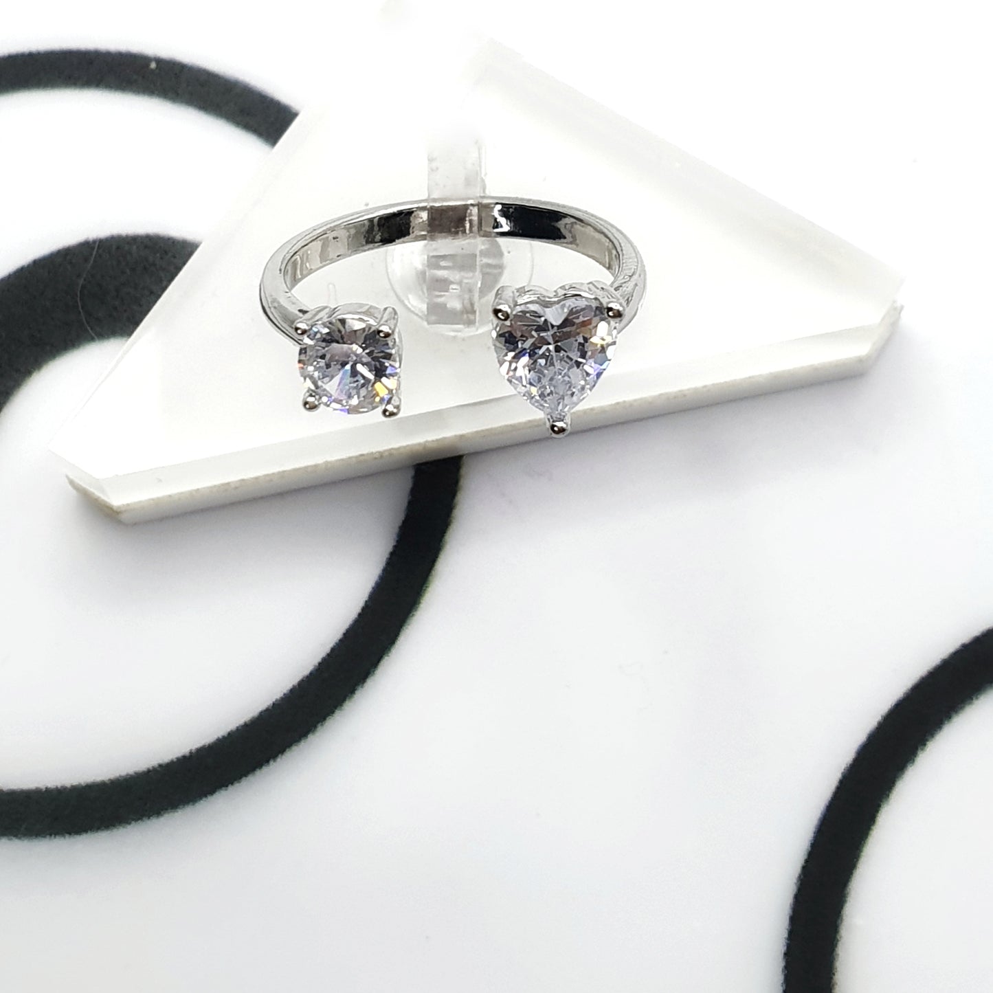 Heart Zircon Open Ring