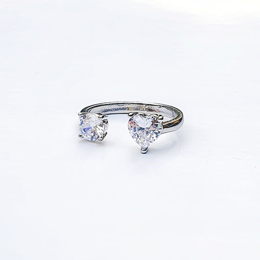 Heart Zircon Open Ring