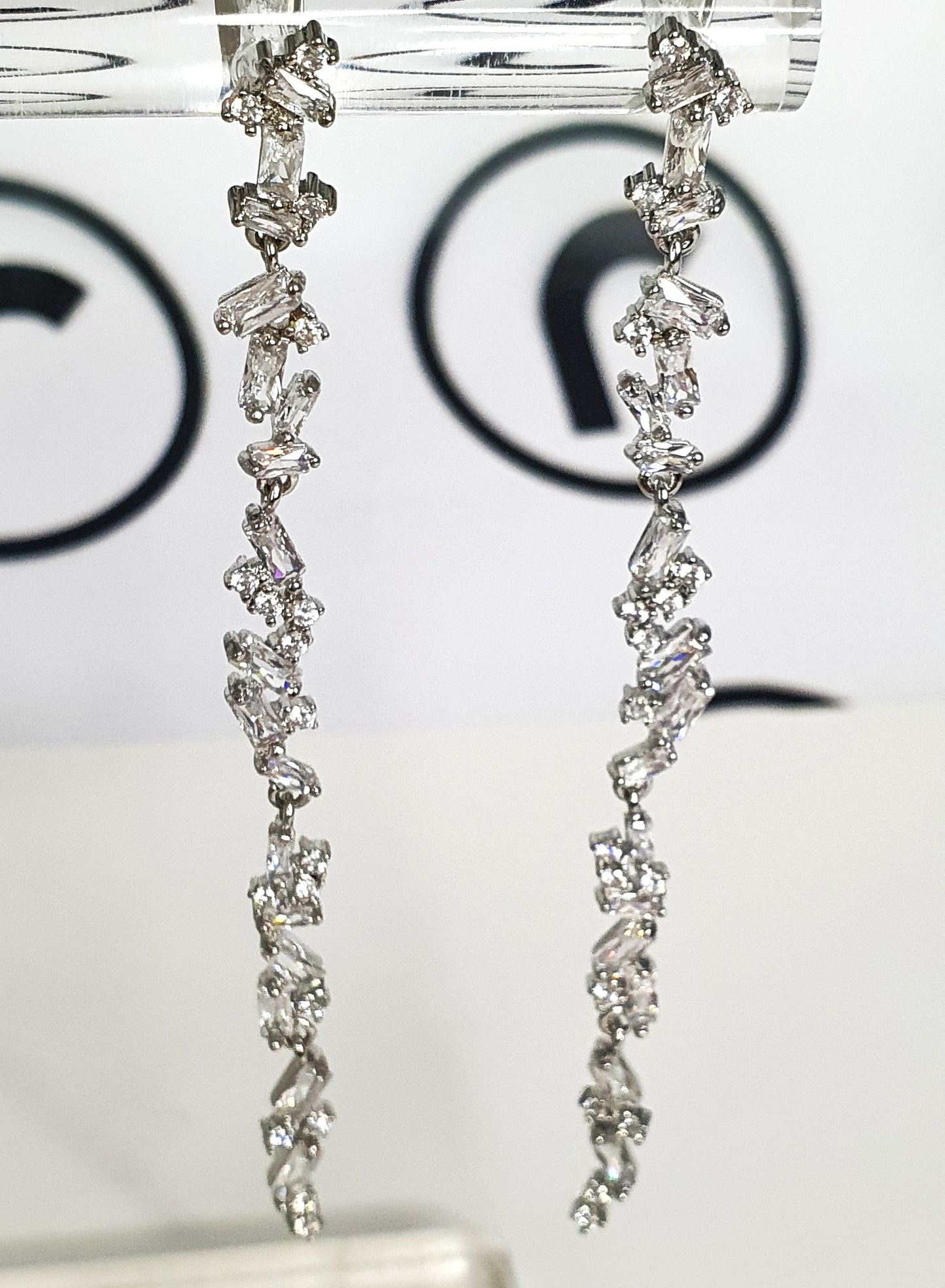 Irregular Elongated Zircon Earrings