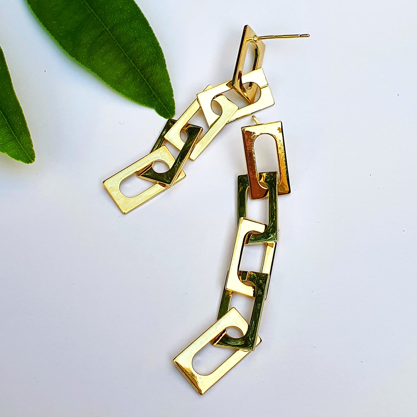 Geometric Chain Earrings