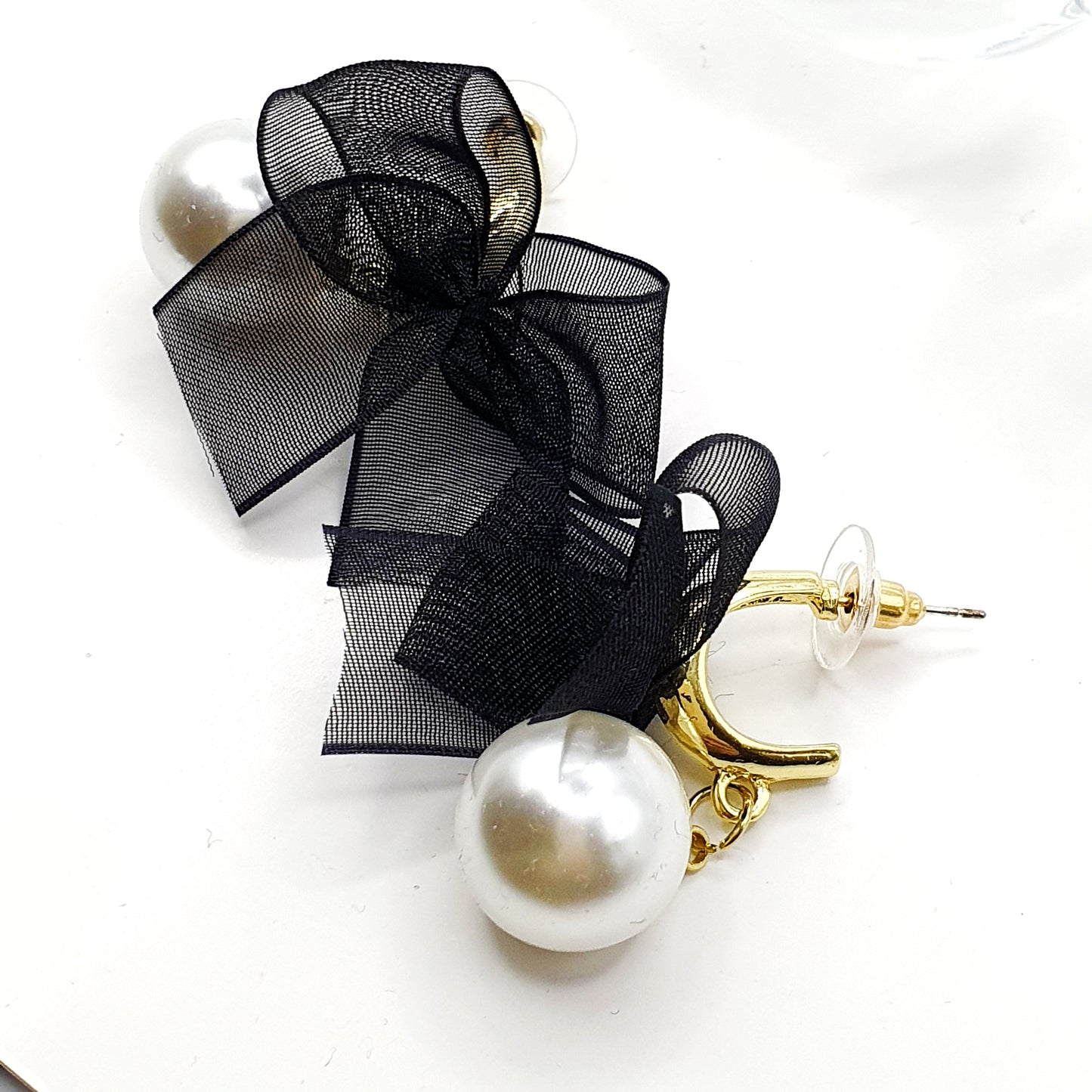 Black Bow Earring