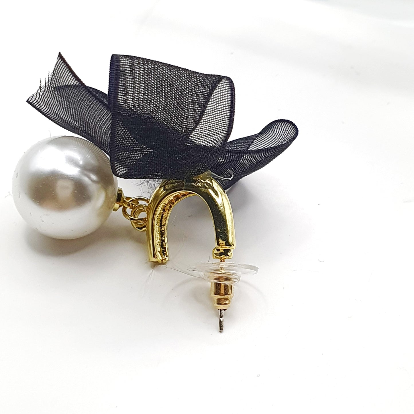 Black Bow Earring