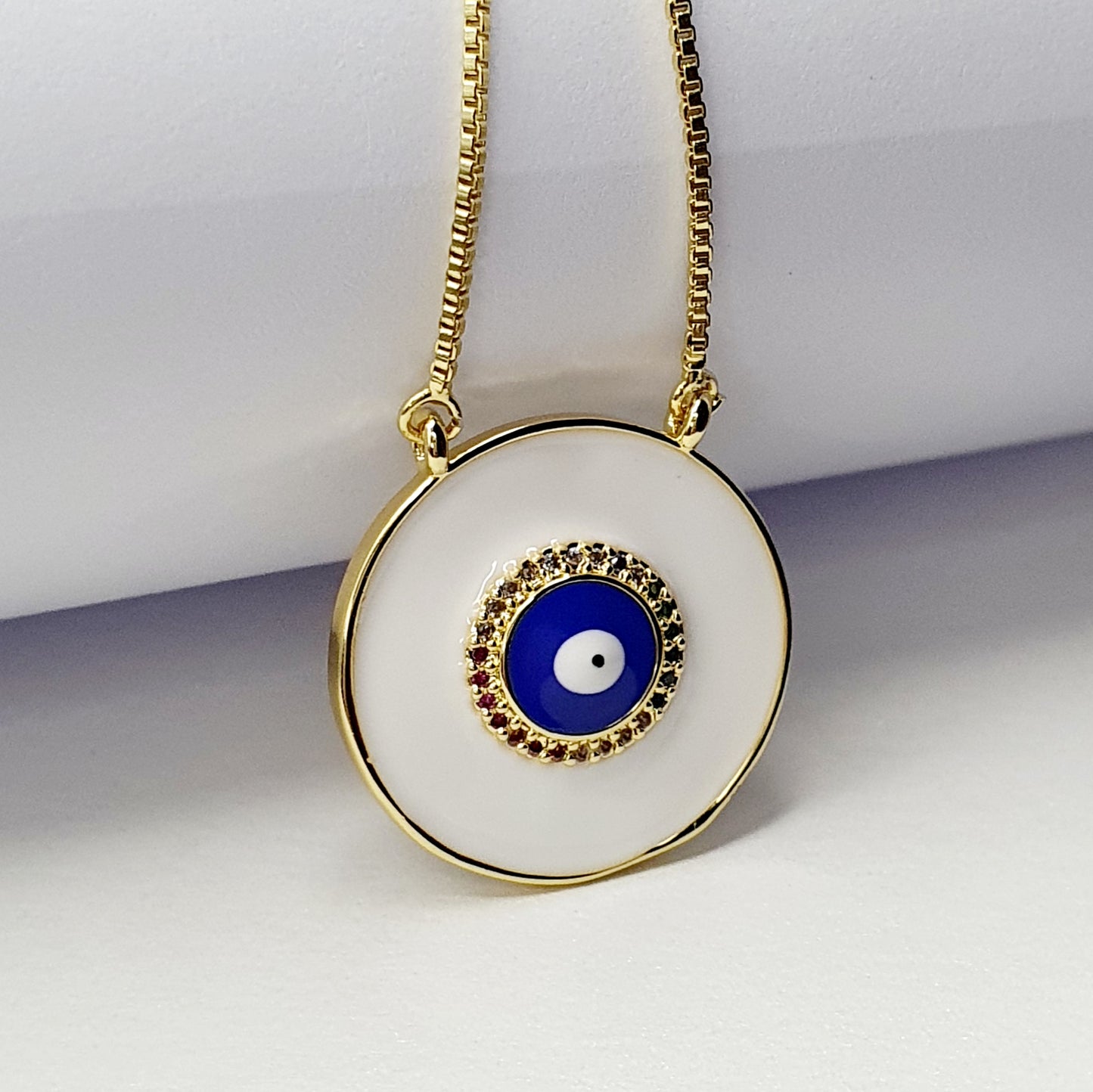 Turkish Eye White Statement Necklace