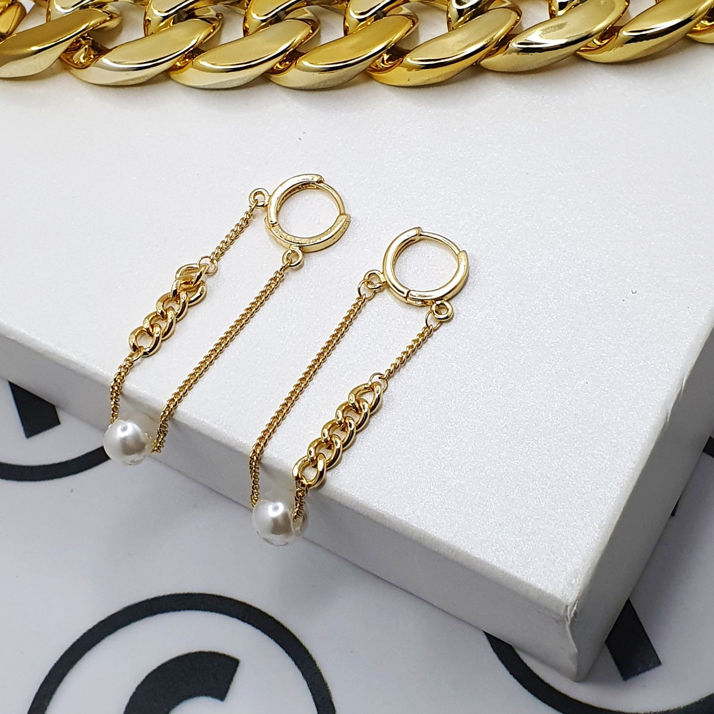 Minimalist Cuban Chain Loop Earrings