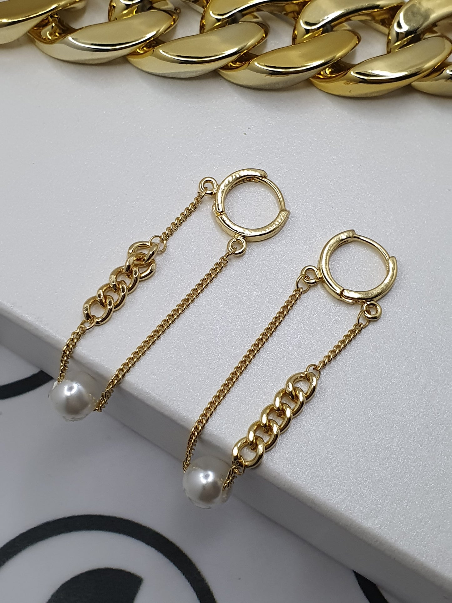 Minimalist Cuban Chain Loop Earrings