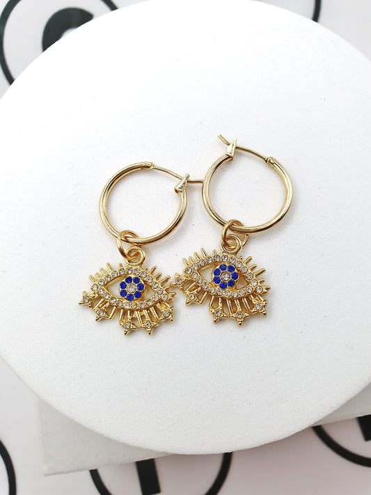 Crystal Turkish Eye Earrings