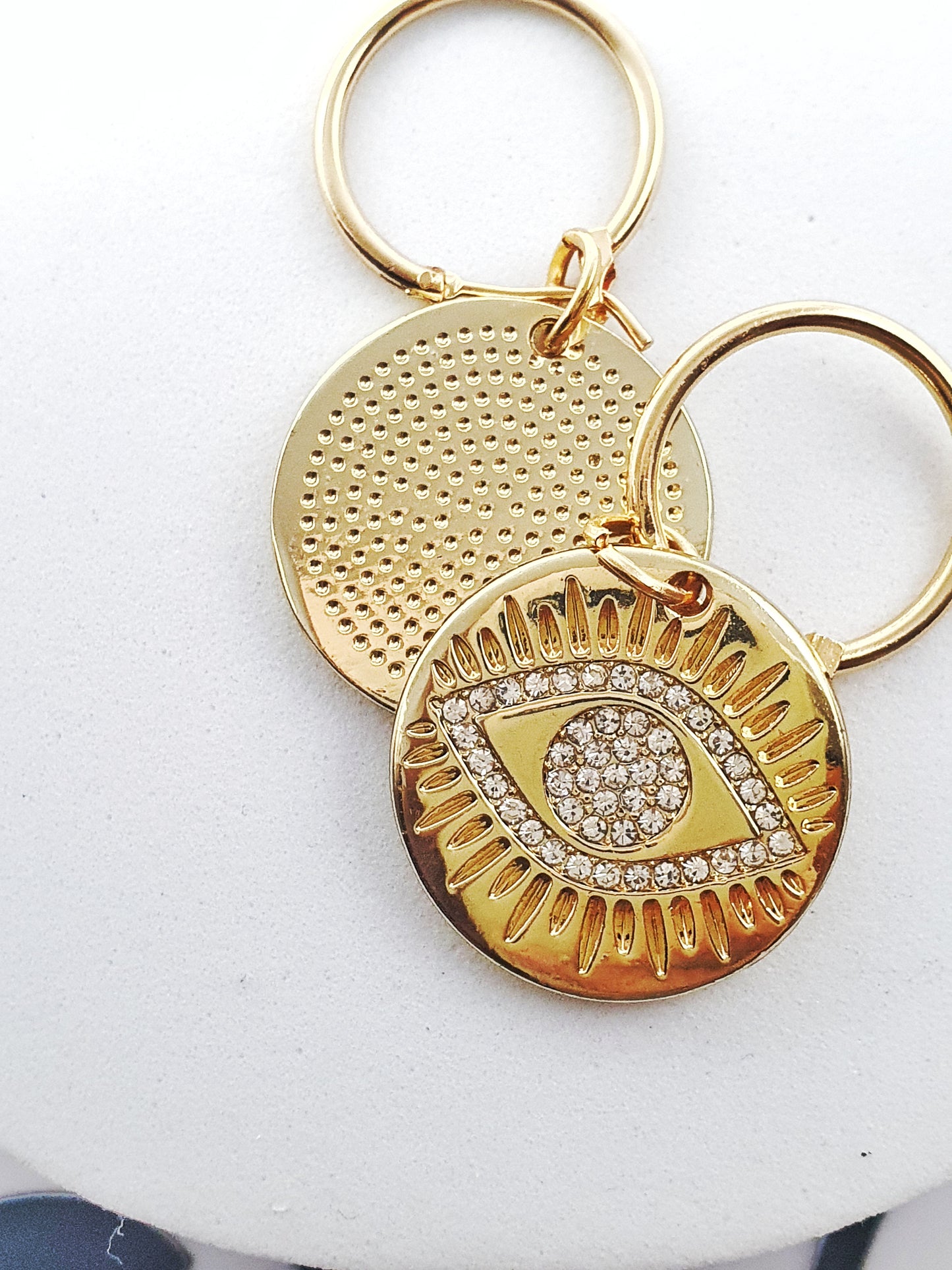 Turkish Eye Gold Sparkle Earrings