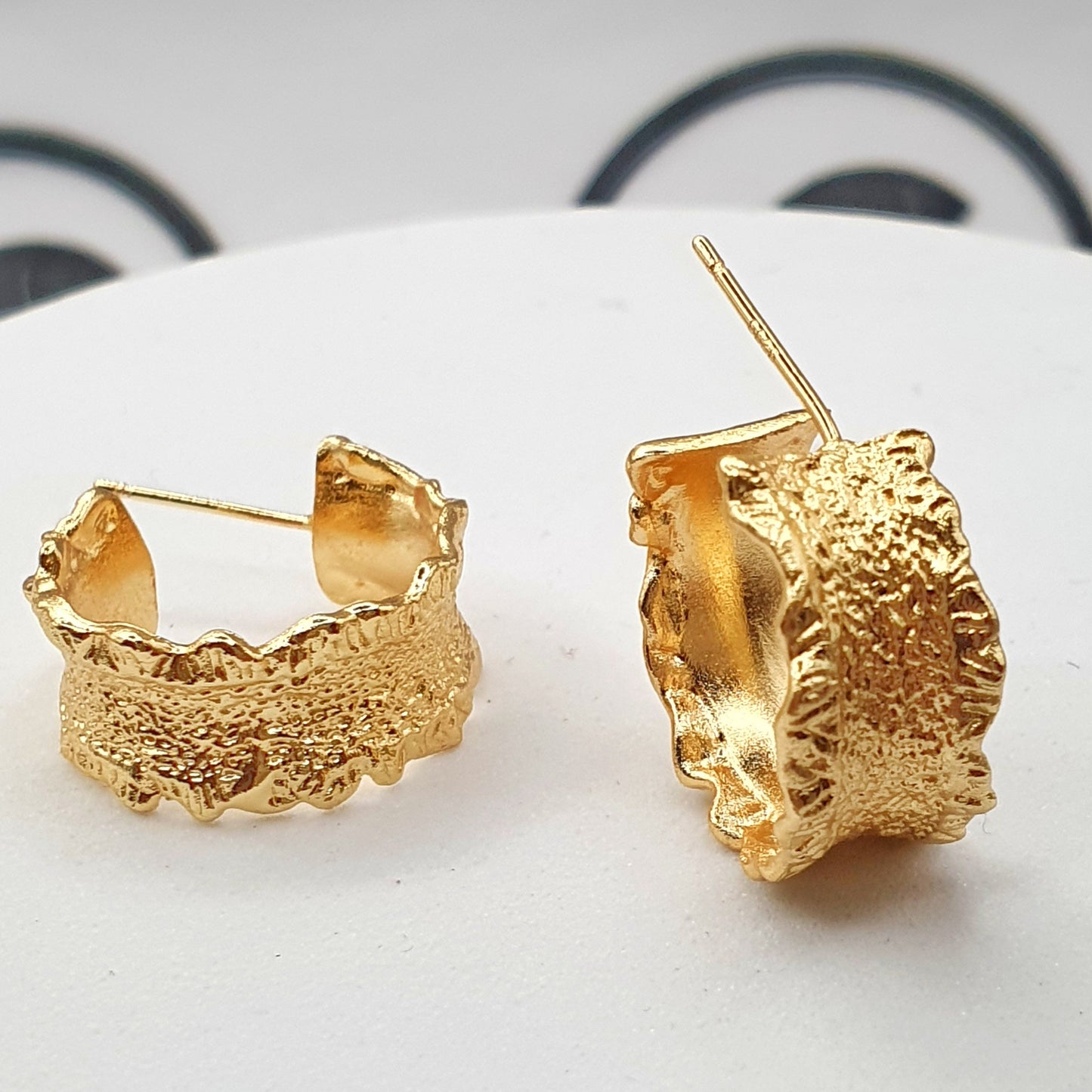 Crinkled Gold Hoops