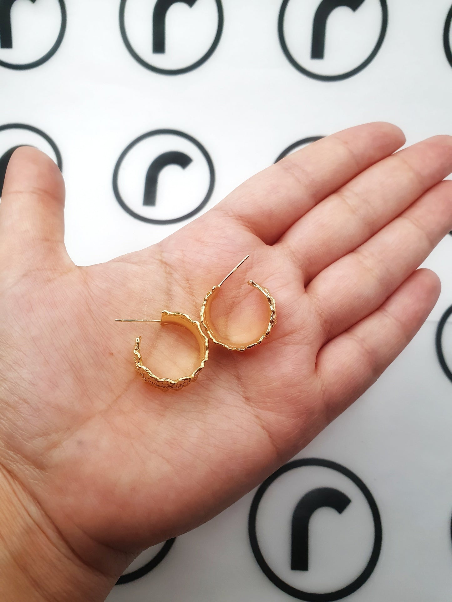 Crinkled Gold Hoops