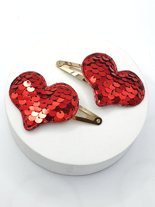 Red Heart Sequin Clip