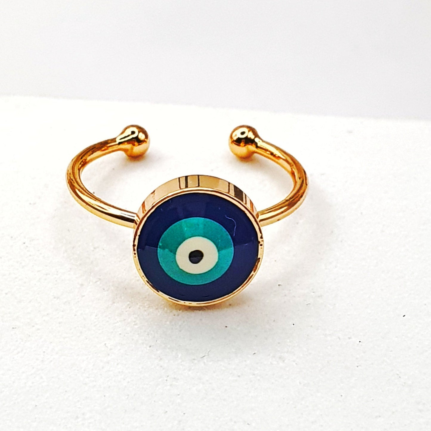 Turkish Eye Symbol Ring (Adjustable)