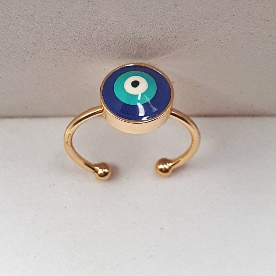 Turkish Eye Symbol Ring (Adjustable)