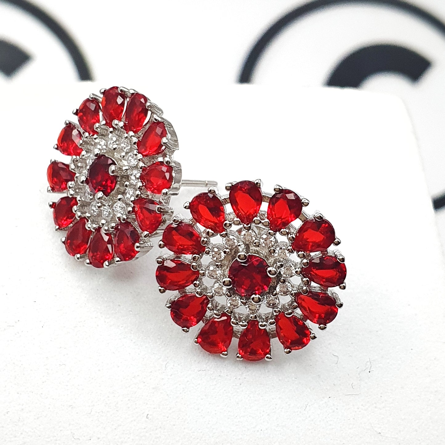 Red Floral Earrings