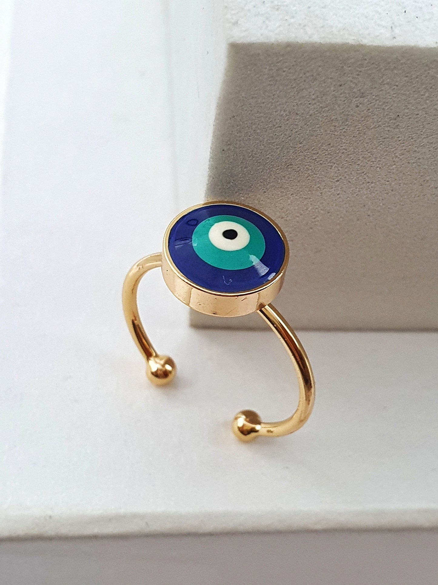 Turkish Eye Symbol Ring (Adjustable)