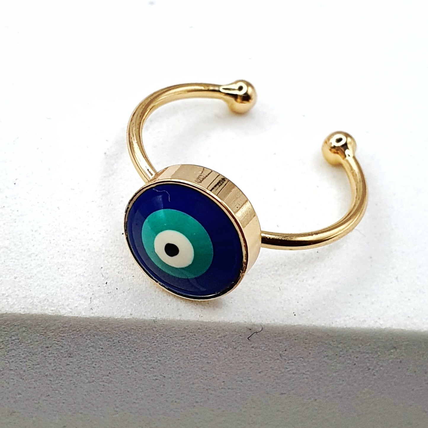 Turkish Eye Symbol Ring (Adjustable)