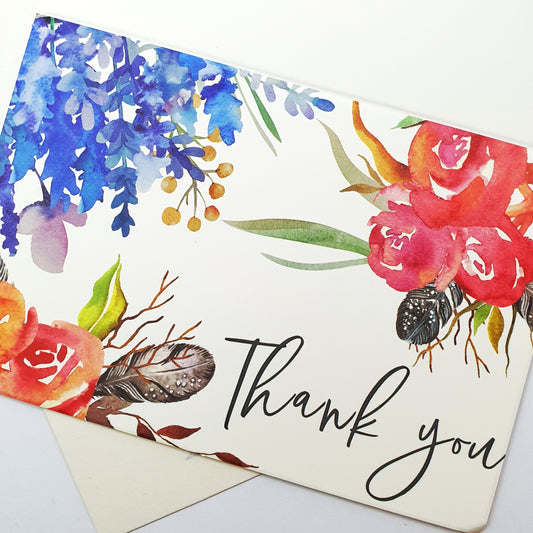 Thank you Card-Splatter Floral