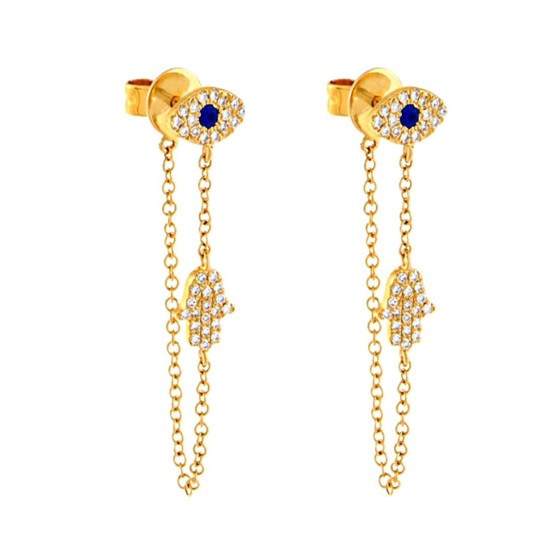 Hamsa Chain Earring