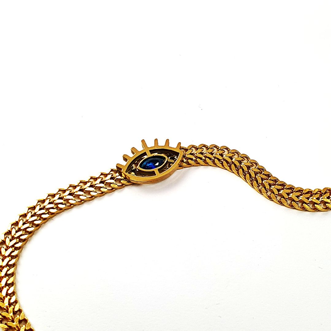 Sapphire Blue Turkish Eye Necklace | Eye Design | 316L Material