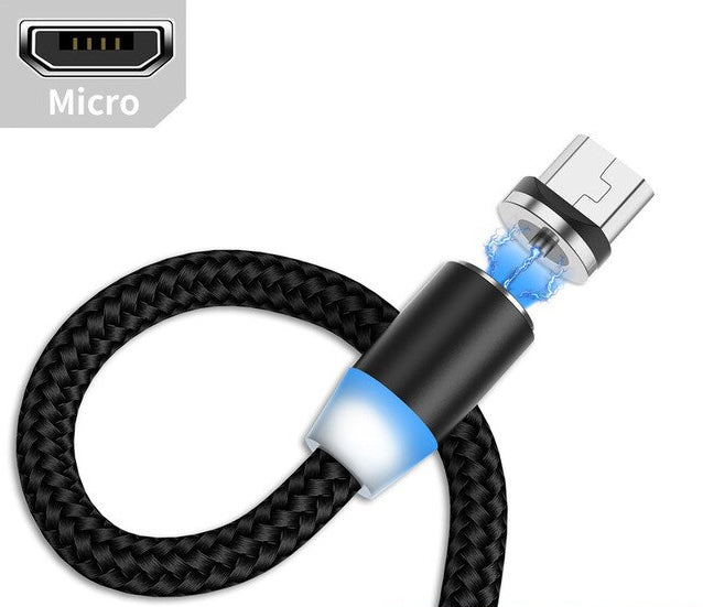 Black Magnetic Charging Cable with any choice of Pin