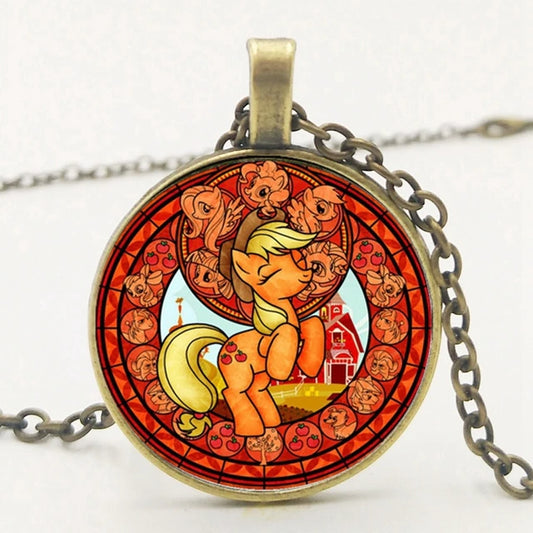 Trendy Apple Jack Medallion Necklace