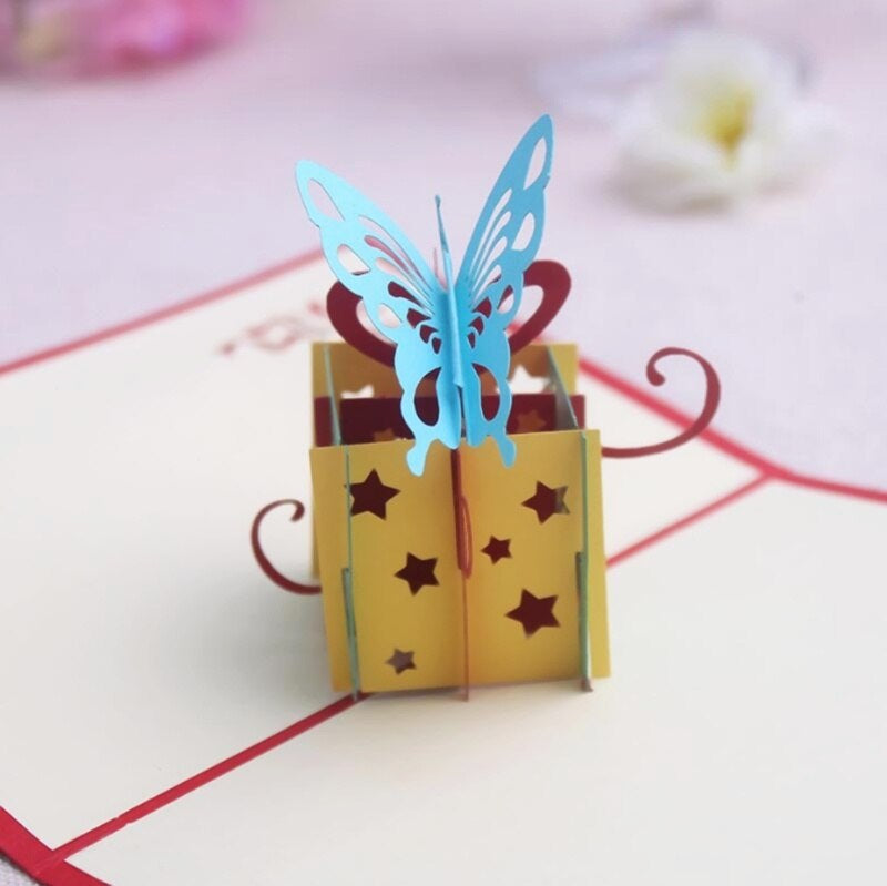 Pop-up Birthday Gift & Butterfly Card