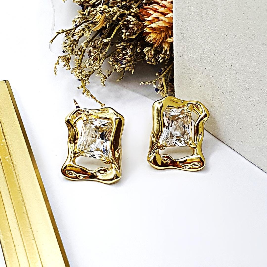 Melted Zircon Earrings