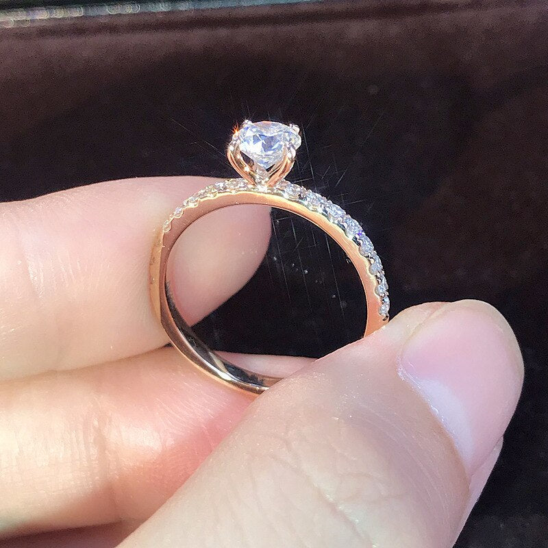 Classic Zircon Ring-Rose Gold