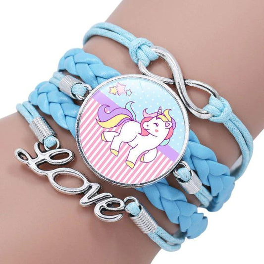 Blue Mystical Unicorn Braided Bracelet