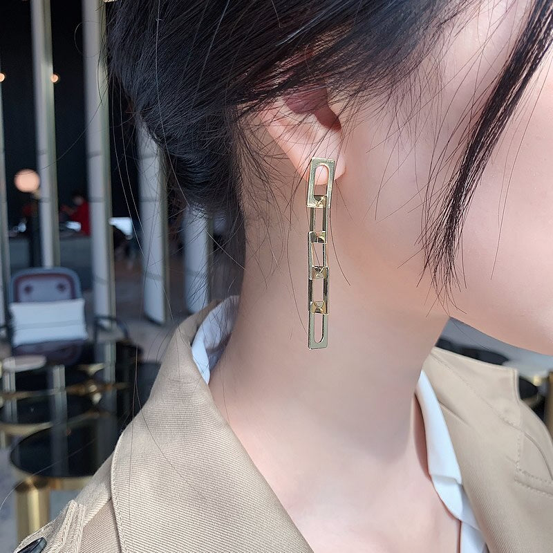 Geometric Chain Earrings