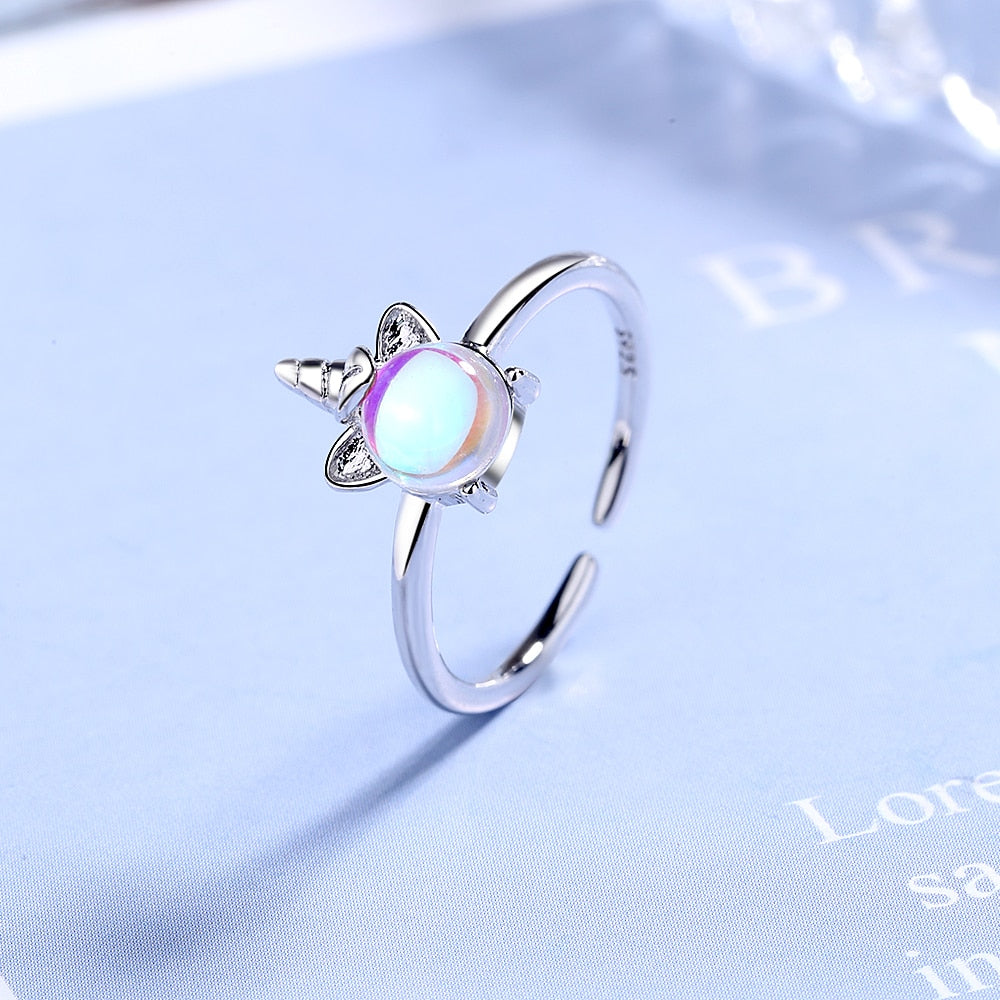 Unicorn Moonstone Ring