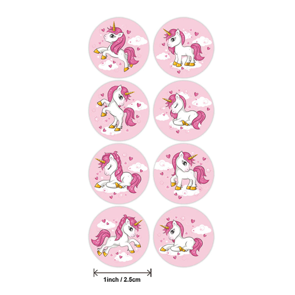 Red Heart Unicorn Stickers (Qty 100)