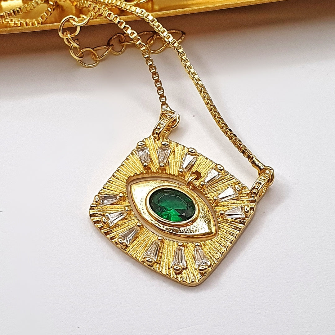 Emerald Green Eye Necklace