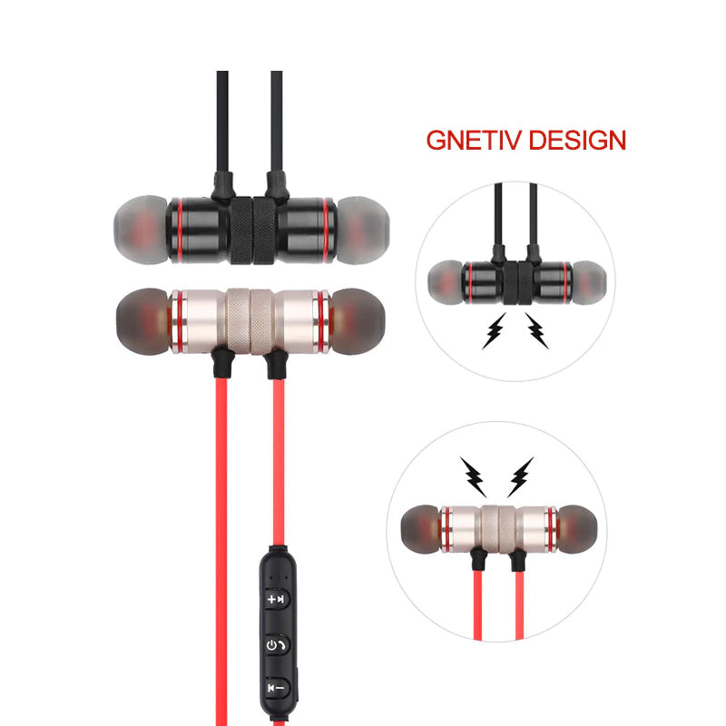 Wireless Magnetic Earbuds with Suction and Bluetooth