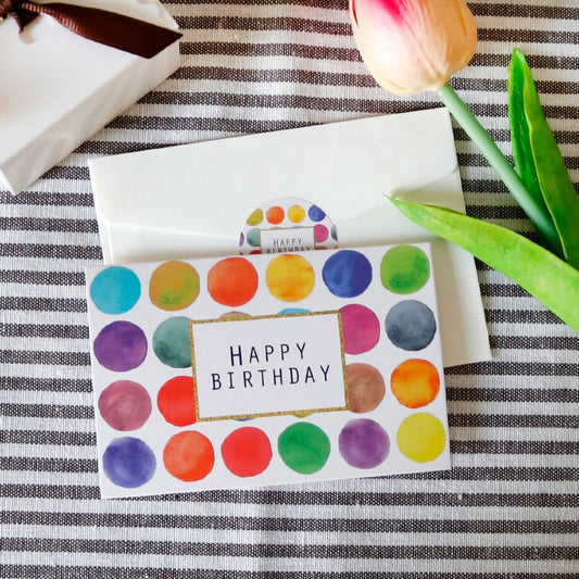 Multicolor Birthday Card with Sealing Sticker