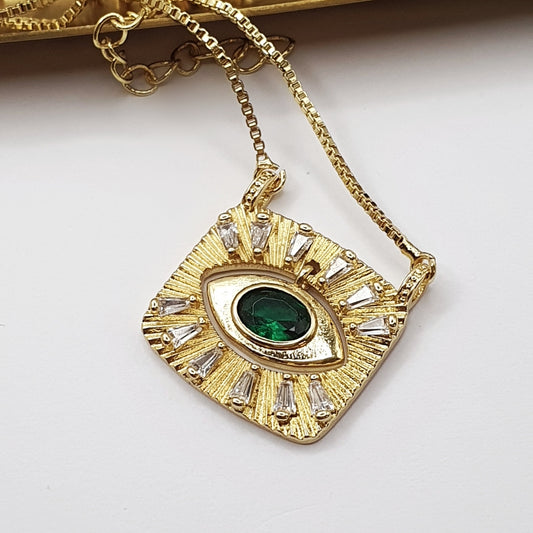 Emerald Green Eye Necklace