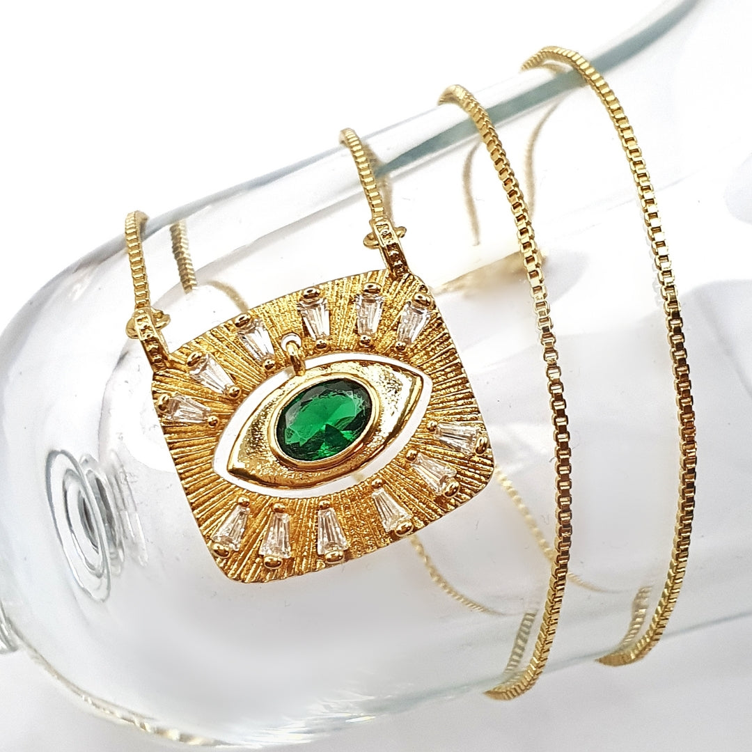 Emerald Green Eye Necklace