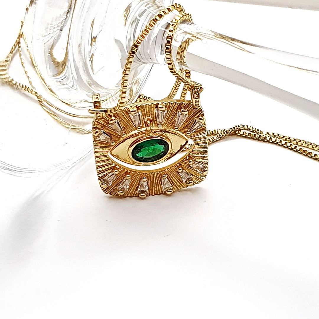 Emerald Green Eye Necklace