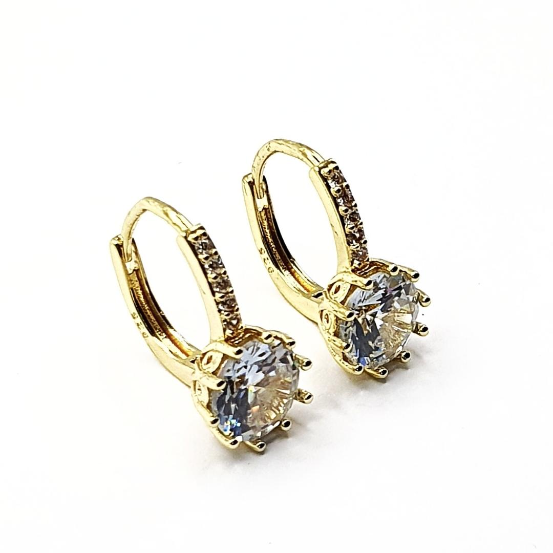 Gold-Plated White Zircon Hoops