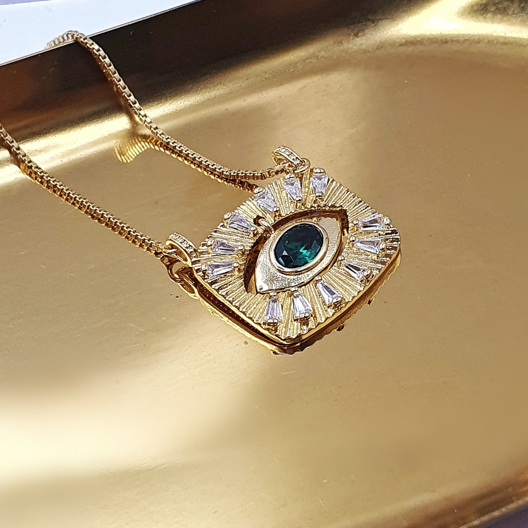 Emerald Green Eye Necklace