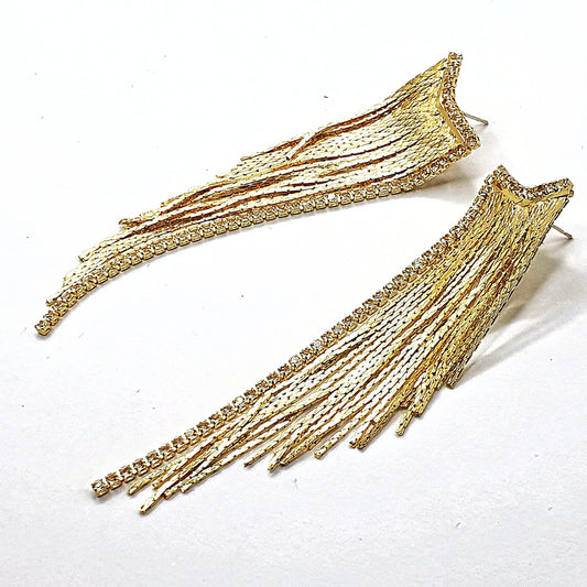 Wheat Zircon Tassel Earrings