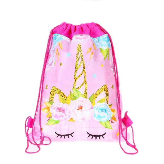 Pink Magical Unicorn Drawstring Bag